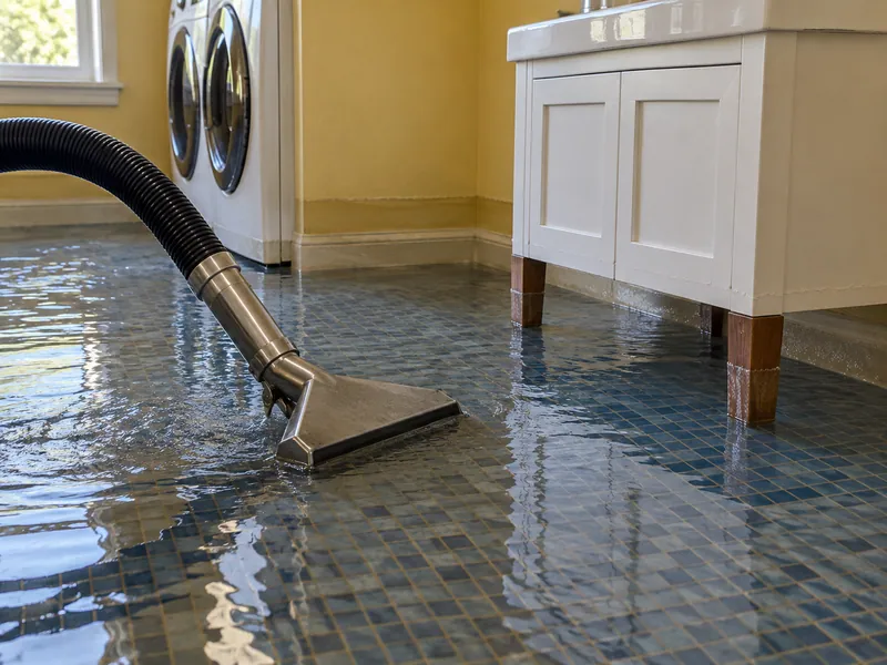 Water Extraction in Rowlett — pickup wand and water beside a raised utility cabinet